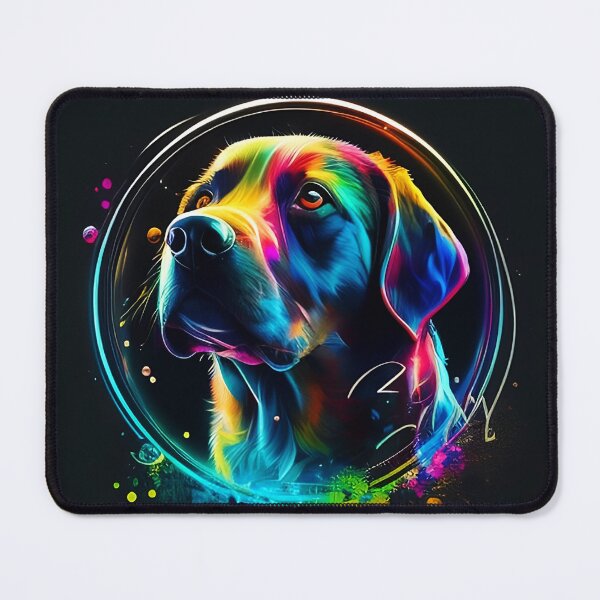 Item preview, Colorful trippy dog portrait illustration psychedelic 4 designed and sold by vishalraifx.