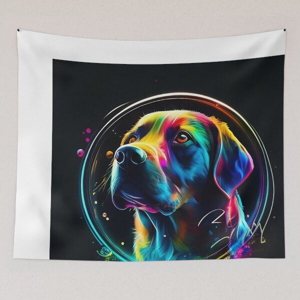 Item preview, Colorful trippy dog portrait illustration psychedelic 4 designed and sold by vishalraifx.