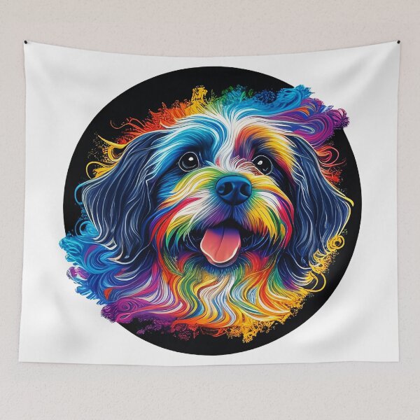 Item preview, Colorful trippy dog portrait illustration psychedelic 6 designed and sold by vishalraifx.