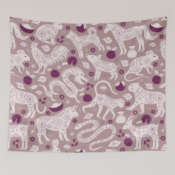 Item preview, Chinese Zodiac Animals Pattern designed and sold by FengShuiLounge.