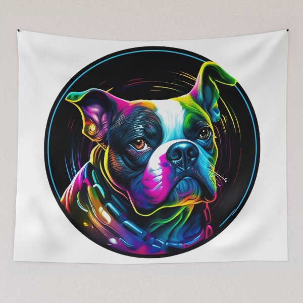 Item preview, Colorful trippy dog portrait illustration psychedelic 7 designed and sold by vishalraifx.
