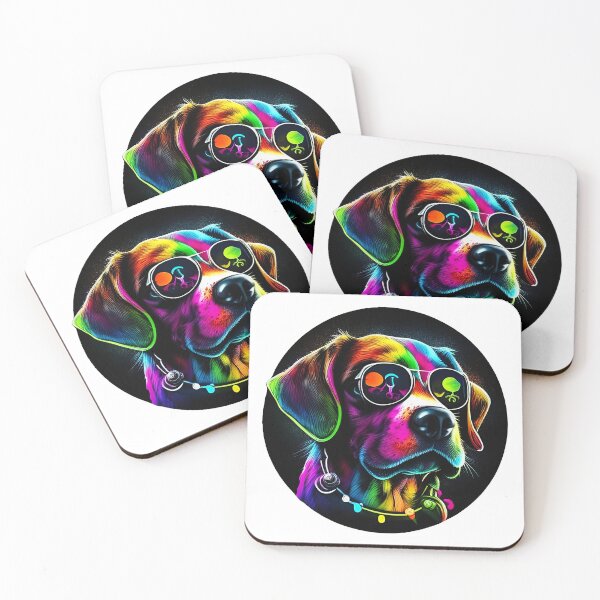 Item preview, Colorful trippy dog portrait illustration psychedelic 8 designed and sold by vishalraifx.