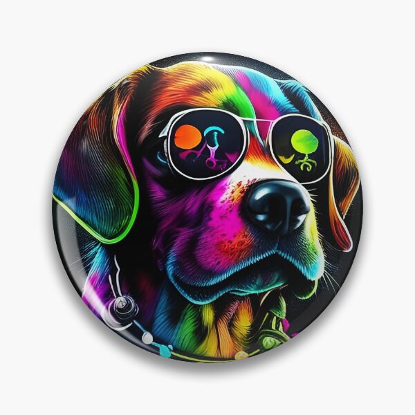 Item preview, Colorful trippy dog portrait illustration psychedelic 8 designed and sold by vishalraifx.