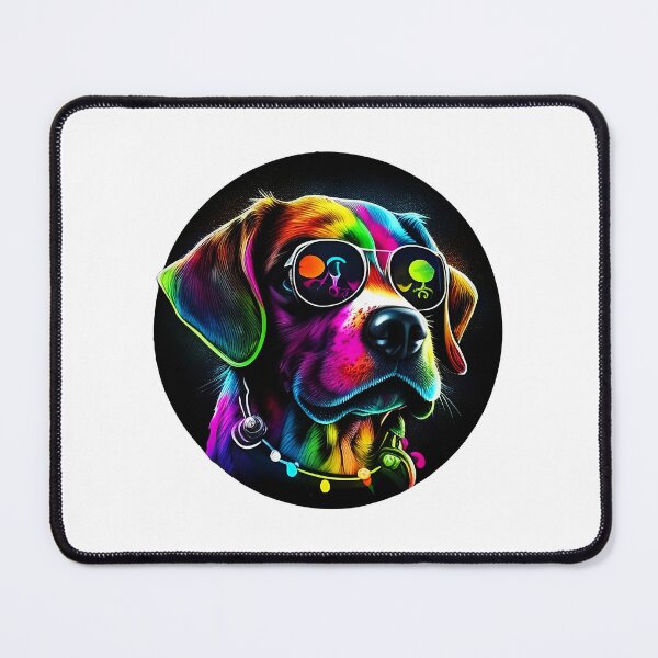 Item preview, Colorful trippy dog portrait illustration psychedelic 8 designed and sold by vishalraifx.