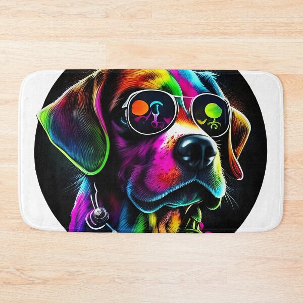 Item preview, Colorful trippy dog portrait illustration psychedelic 8 designed and sold by vishalraifx.