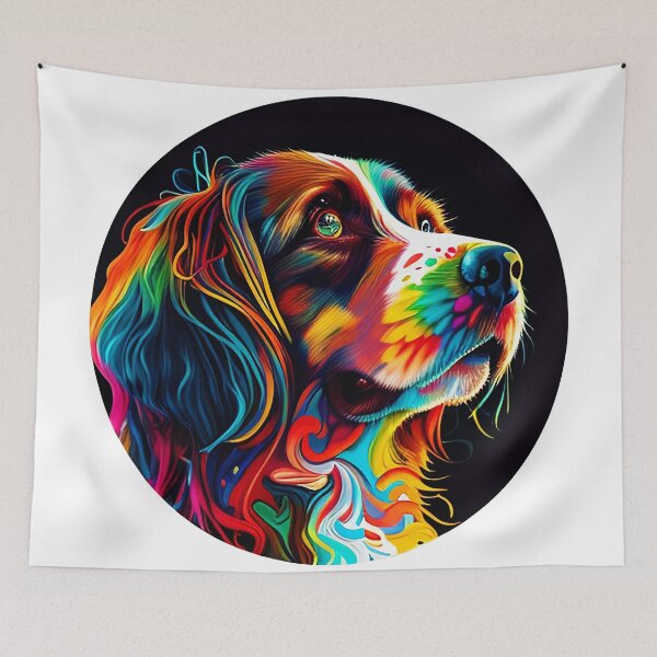 Item preview, Colorful trippy dog portrait illustration psychedelic 9 designed and sold by vishalraifx.