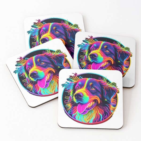 Item preview, Colorful trippy dog portrait illustration psychedelic 10 designed and sold by vishalraifx.