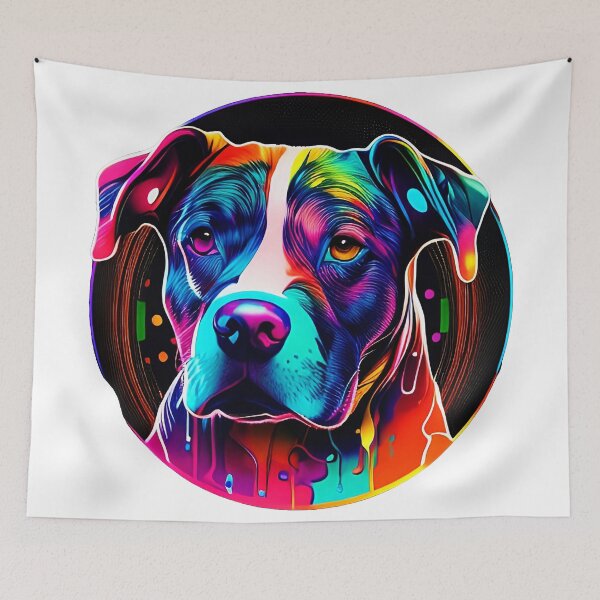 Item preview, Colorful trippy dog portrait illustration psychedelic 11 designed and sold by vishalraifx.
