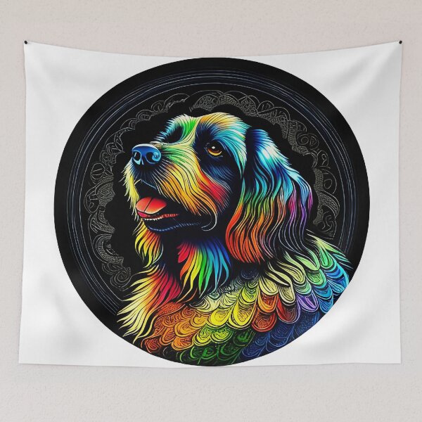 Item preview, Colorful trippy dog portrait illustration psychedelic 14 designed and sold by vishalraifx.