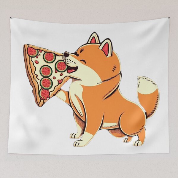 Item preview, Shiba inu eat Pizza art designed and sold by Maryberry96.