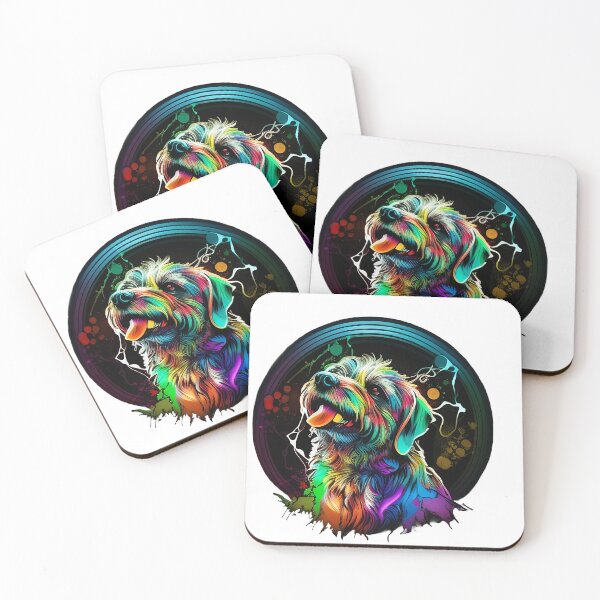 Item preview, Colorful trippy dog portrait illustration psychedelic 12 designed and sold by vishalraifx.
