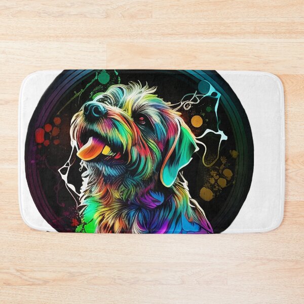 Item preview, Colorful trippy dog portrait illustration psychedelic 12 designed and sold by vishalraifx.