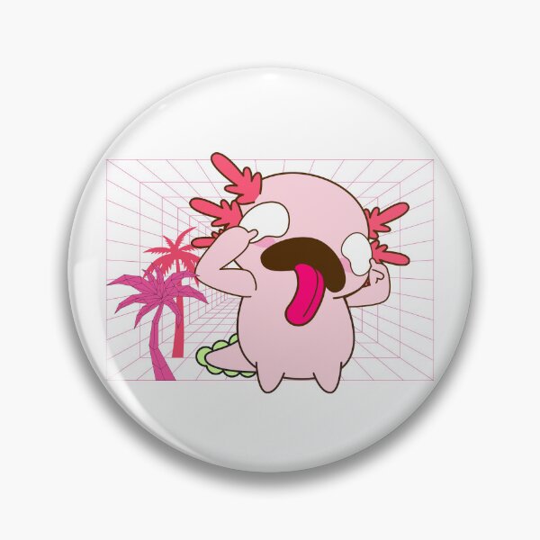 Artikelvorschau, Yami Kawaii Axolotl mit Palmen und Gitter | Lustiger Weirdcore Kidcore Dreamcore entworfen und verkauft von AsinusAS.