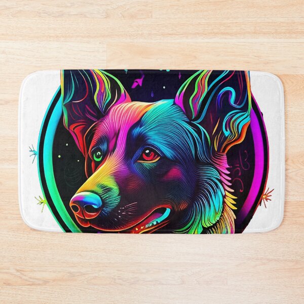 Item preview, Colorful trippy dog portrait illustration psychedelic 15 designed and sold by vishalraifx.