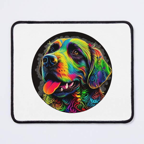Item preview, Colorful trippy dog portrait illustration psychedelic 16 designed and sold by vishalraifx.