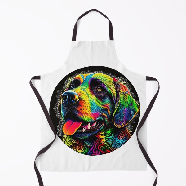 Item preview, Colorful trippy dog portrait illustration psychedelic 16 designed and sold by vishalraifx.