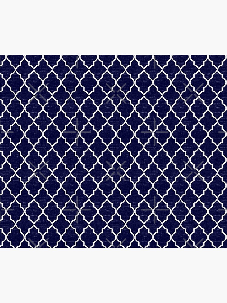 Midnight Blue Quatrefoil by coverinlove