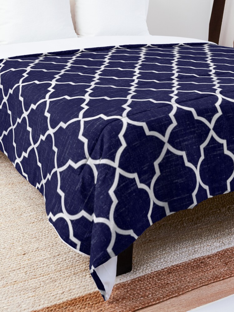 Alternate view of Midnight Blue Quatrefoil Comforter