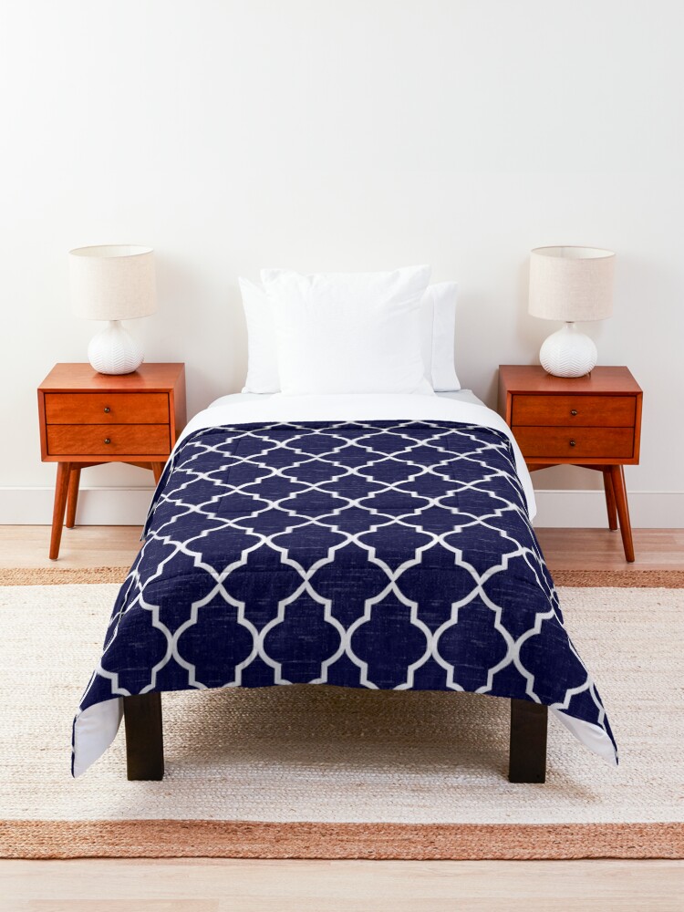 Alternate view of Midnight Blue Quatrefoil Comforter