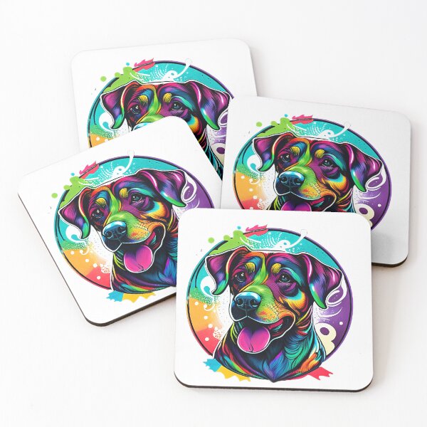 Item preview, Colorful trippy dog portrait illustration psychedelic 18 designed and sold by vishalraifx.