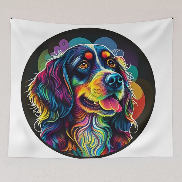 Item preview, Colorful trippy dog portrait illustration psychedelic 19 designed and sold by vishalraifx.