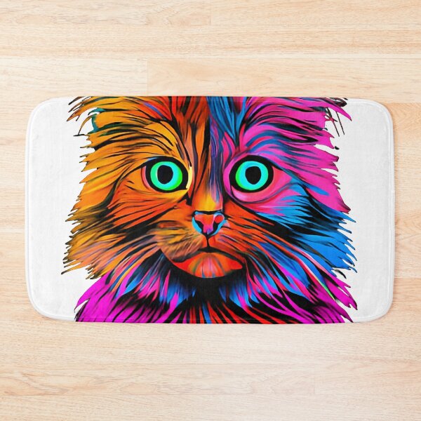 Item preview, Colorful trippy cat portrait illustration psychedelic 20 designed and sold by vishalraifx.