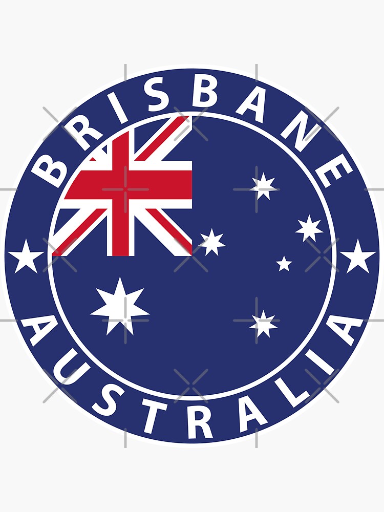 "Brisbane Australia Australian flag flag coat of arms" Sticker for Sale