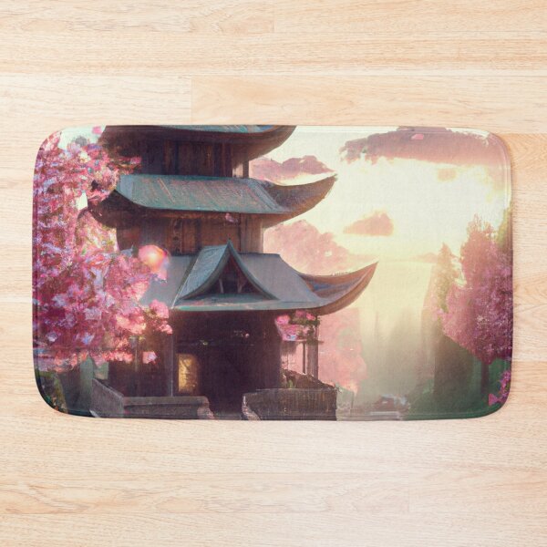 Item preview, Ancient Temple among the Sakura Trees and Forest Rivers designed and sold by D3monic.