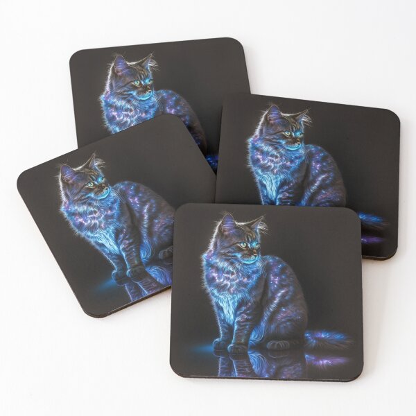Item preview, Purple glowing mystic fairy cat designed and sold by goldufeenstaub.