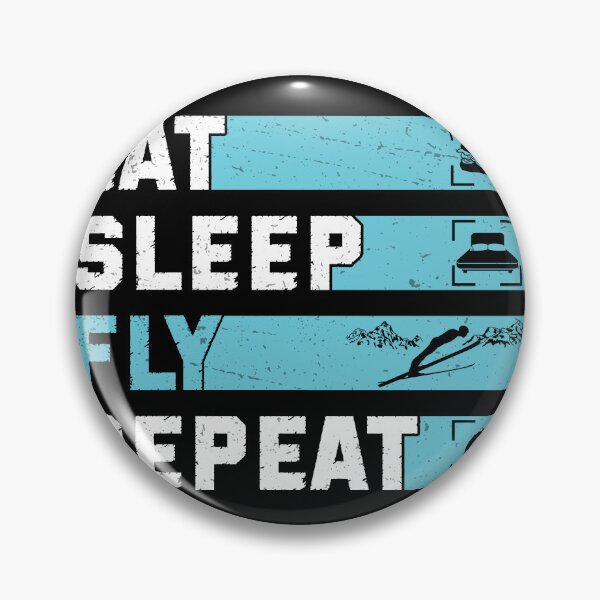 Item preview, Eat Sleep Fly Repeat Ski Jumping Funny Ski Flies designed and sold by StrongShirts.