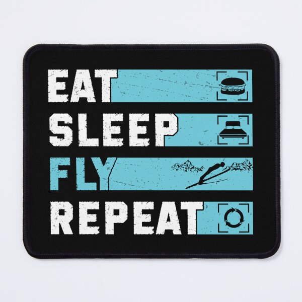 Item preview, Eat Sleep Fly Repeat Ski Jumping Funny Ski Flies designed and sold by StrongShirts.