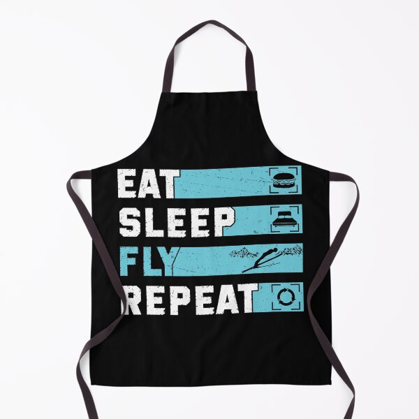 Item preview, Eat Sleep Fly Repeat Ski Jumping Funny Ski Flies designed and sold by StrongShirts.
