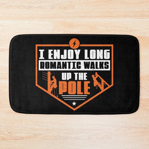 Item preview, I Enjoy Long Romantic Walks Funny Powerline Workers Lineman designed and sold by StrongShirts.