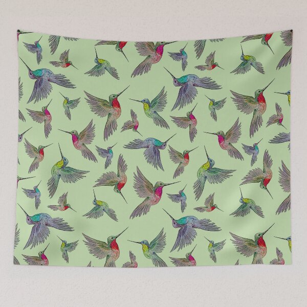 Item preview, Colourful hummingbird Pattern designed and sold by FuzzyJuzzy.