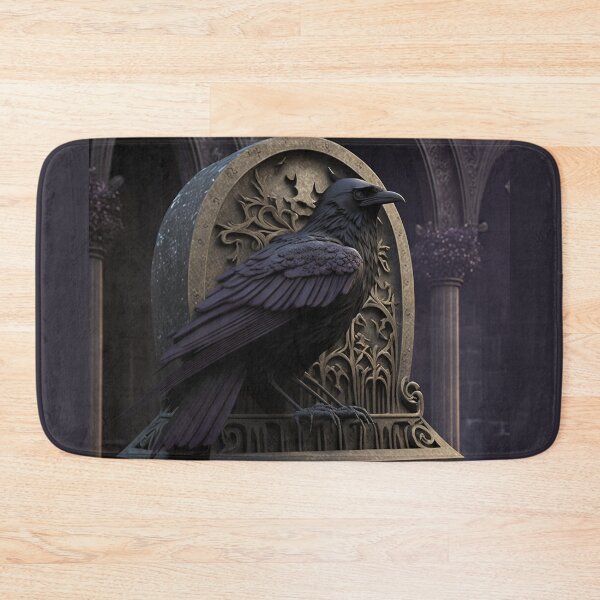 Item preview, Black raven on grave tombstone in a dark gothic style designed and sold by StedeBonnet.