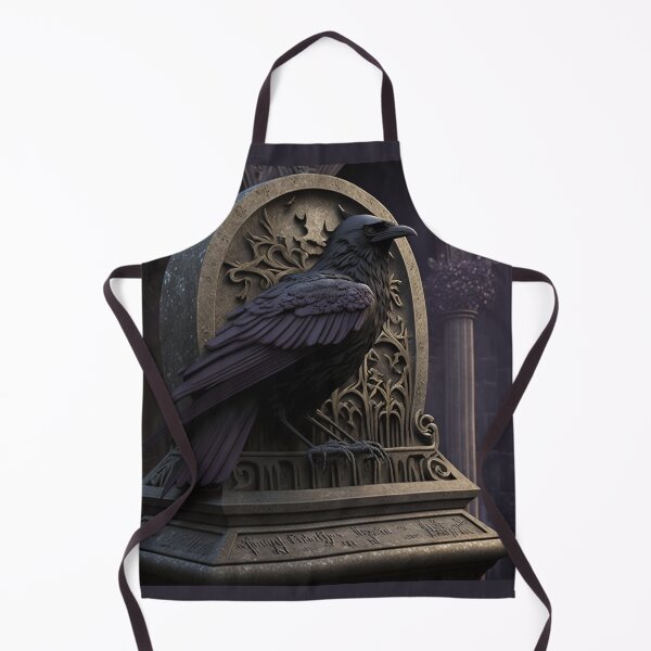 Item preview, Black raven on grave tombstone in a dark gothic style designed and sold by StedeBonnet.