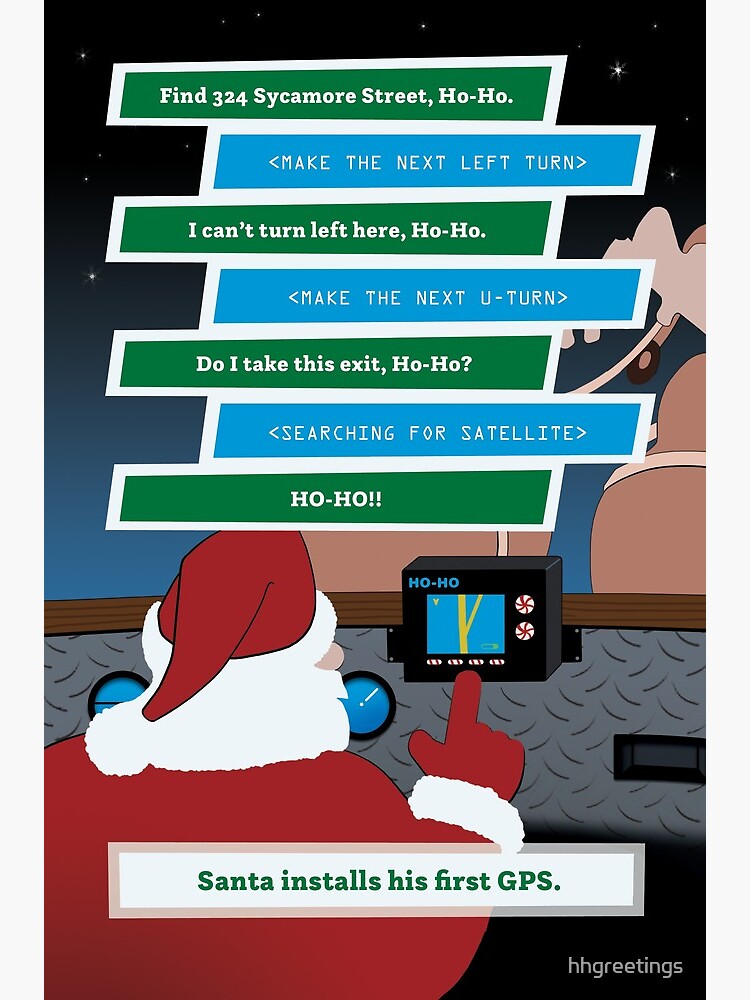 Artwork view, Santa Installs a GPS designed and sold by hhgreetings