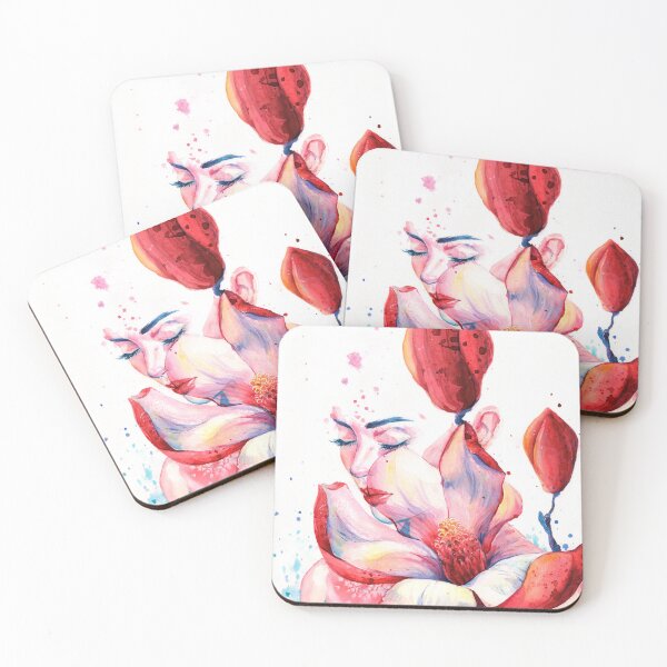 Item preview, Magnolia - Pintura de niña floral acuarela designed and sold by Chiara Mendicino.