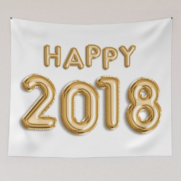 Item preview, Faux Gold Foil Balloons | Happy New Year 2018 designed and sold by KeikoPrints.