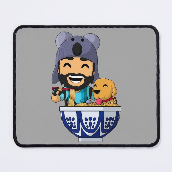 Item preview, Funny Boy & Pet Dog In Bowl Think Noodles Art Gaming   designed and sold by MLMapparel.