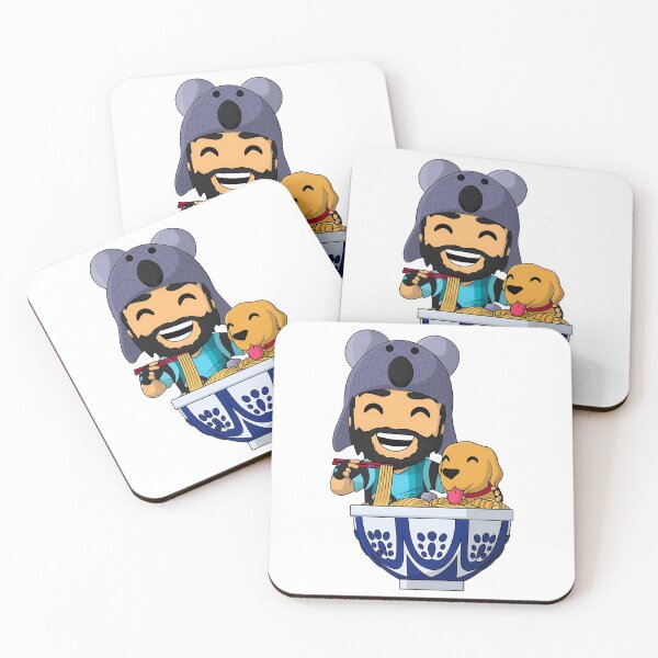 Item preview, Funny Boy & Pet Dog In Bowl Think Noodles Art Gaming   designed and sold by MLMapparel.