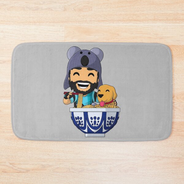 Item preview, Funny Boy & Pet Dog In Bowl Think Noodles Art Gaming   designed and sold by MLMapparel.