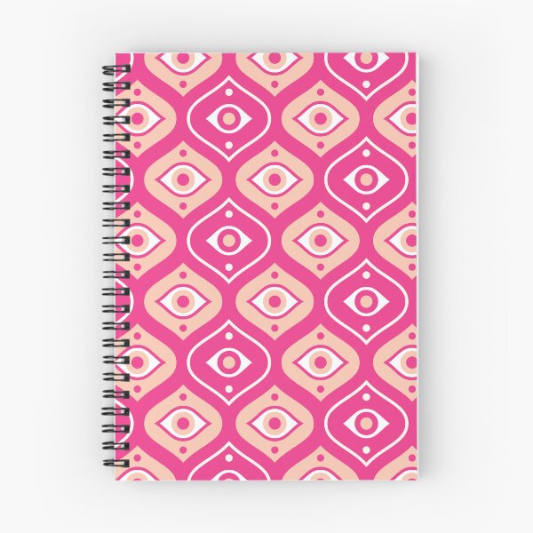 Item preview, Evil eye - vibrant ogee pattern - pink, peach designed and sold by Arubi-Art.