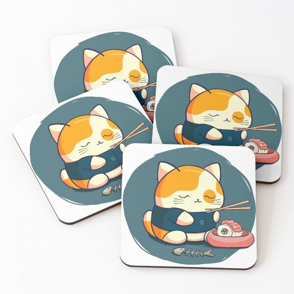Item preview, Cute kitten loves sushi III designed and sold by taggink.