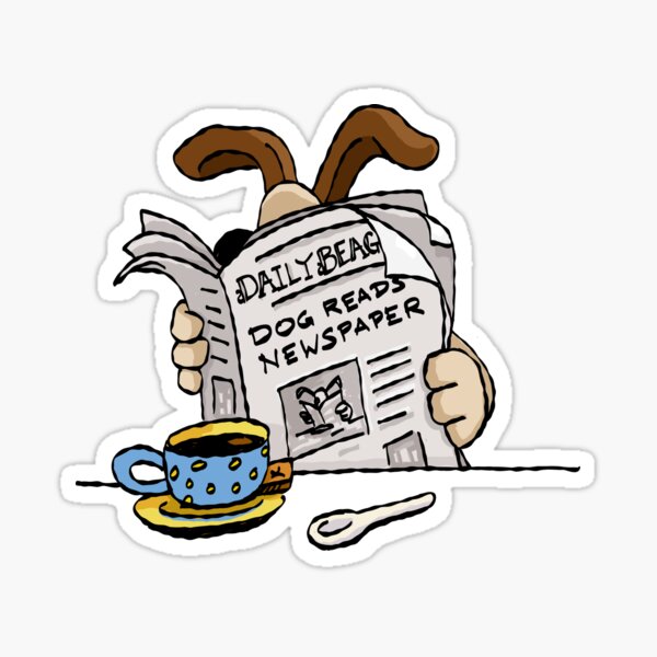 Item preview, Dog Reads Newspaper designed and sold by Birdbrook Academy.