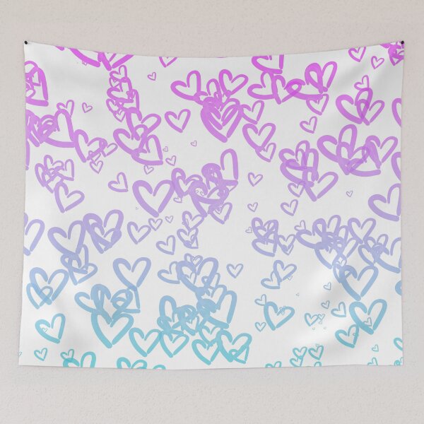 Item preview, Hearts Gradient - Light Blue designed and sold by FinapplePudding.