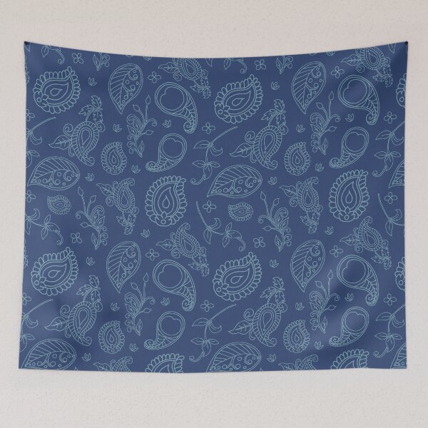 Item preview, Indian Blue Indian Paisley Boho Pattern designed and sold by HotHibiscus.