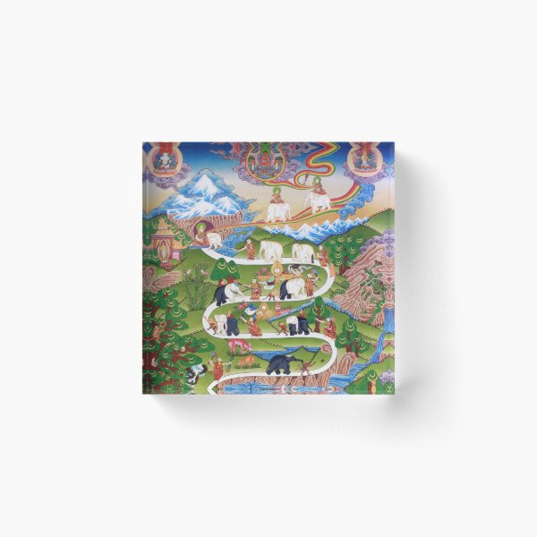 The Nine Mental Abidings Buddhist Path of Samatha Acrylic Block