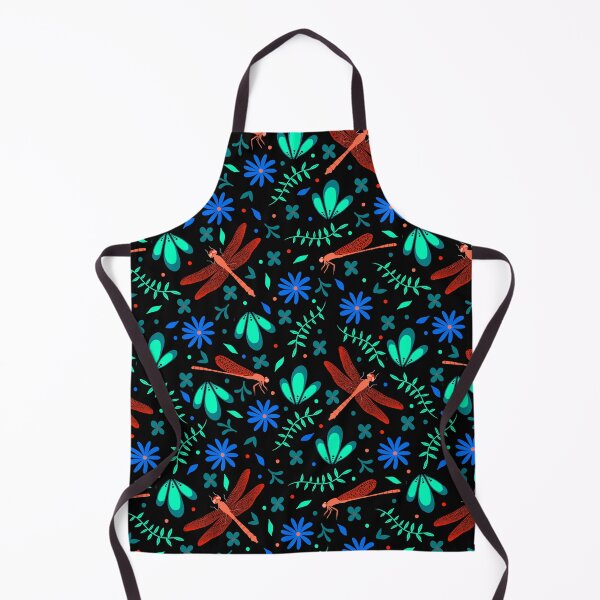Item preview, Red Dragonflies in the Garden on Black designed and sold by dKarthdesign.