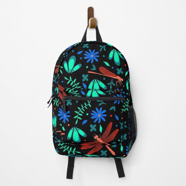 Item preview, Red Dragonflies in the Garden on Black designed and sold by dKarthdesign.